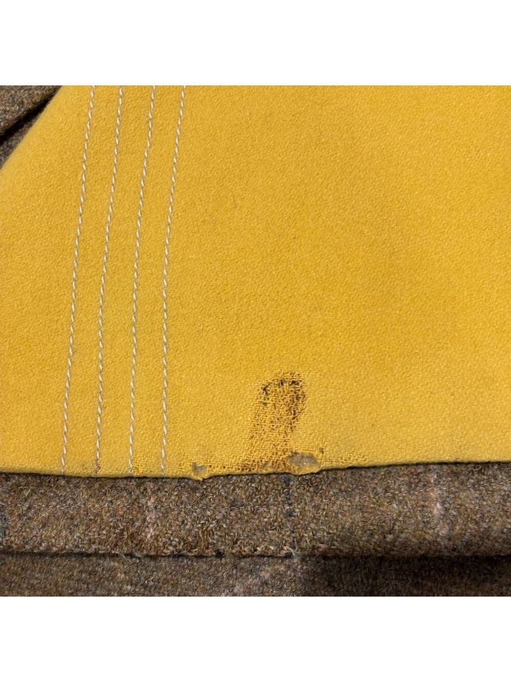 VTG HERMAN PHILLIPS WOOL TAN PLAID ECLECTIC GRANDPA DBL BREASTED TRENCH COAT 40 - Picture 17 of 17